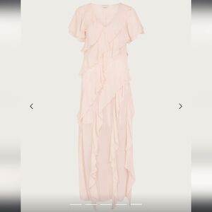 Monsoon Renata Ruffle Maxi Dress Pink